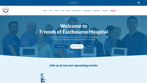 Screenshot of the Friends of Eastbourne Hospital website