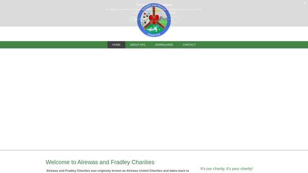 Screenshot of the Alrewas And Fradley Charities website