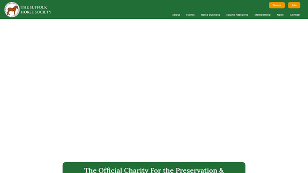 Screenshot of the The Suffolk Horse Society website