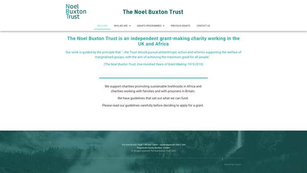 Screenshot of the The Noel Buxton Trust website