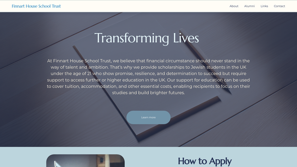 Screenshot of the The Finnart House School Trust website