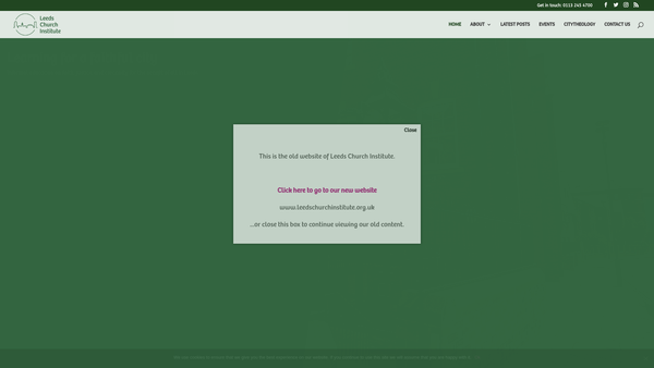 Screenshot of the Leeds Church Institute (Incorporated) website