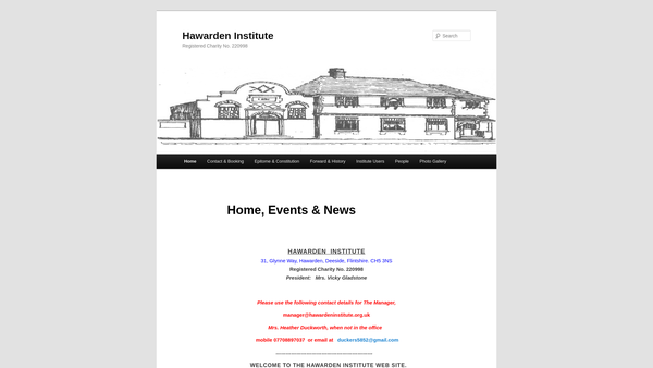 Screenshot of the Hawarden Institute website