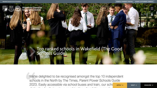 Screenshot of the Wakefield Charities Homes website