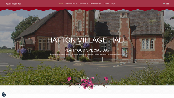 Screenshot of the Village Hall, Hatton website