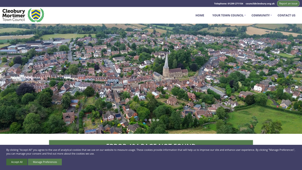 Screenshot of the Market Hall website