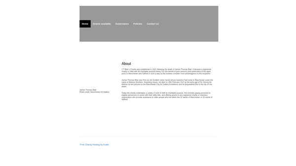 Screenshot of the J T Blair's Charity website