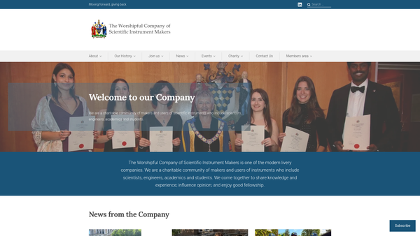 Screenshot of the The Charitable And Educational Trust Of The Company Of Scientific Instrument Makers website