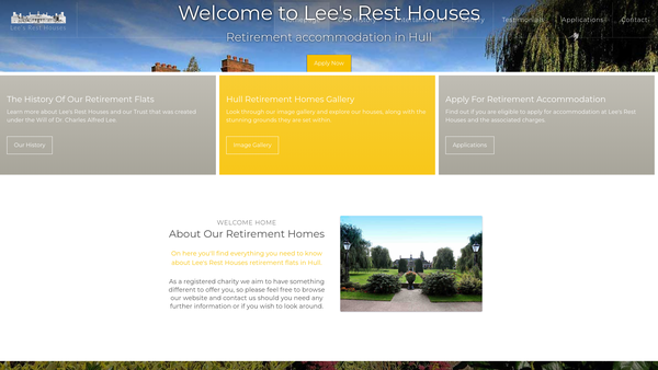 Screenshot of the Lee's Rest Houses website