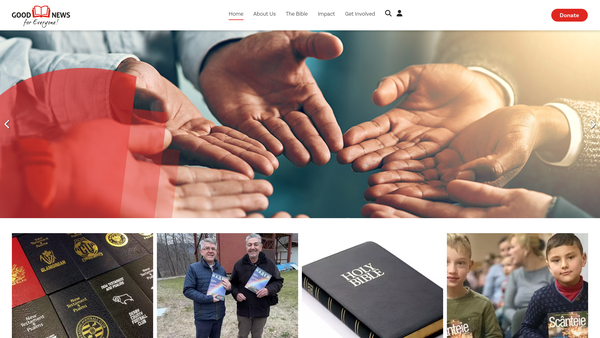 Screenshot of the Good News For Everyone! website