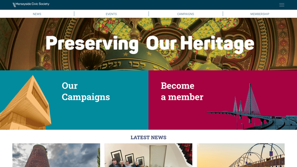 Screenshot of the The Merseyside Civic Society website