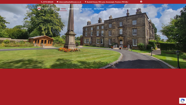 Screenshot of the Bushell House website