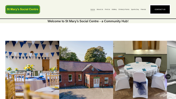 Screenshot of the St Marys Social Centre website