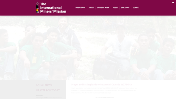 Screenshot of the The Glynn Vivian Miners' Mission (Incorporated 1906) Also Known As The International Mission To Miners website