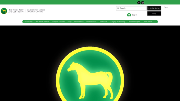 Screenshot of the Welsh Pony And Cob Society website