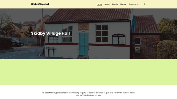 Screenshot of the The Skidby Village Hall And Institute website