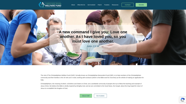 Screenshot of the Christadelphian Benevolent Fund website
