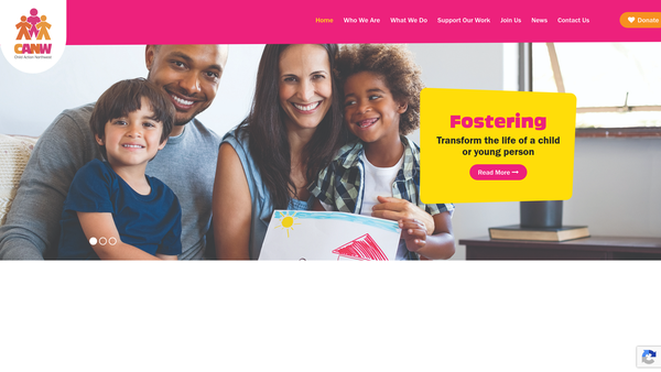 Screenshot of the Child Action Northwest website