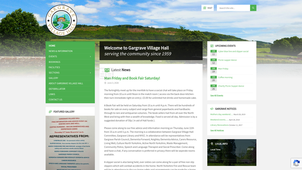 Screenshot of the The Gargrave Village Hall Coulthurst Trust website
