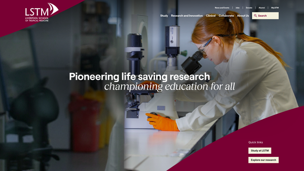 Screenshot of the Liverpool School Of Tropical Medicine website