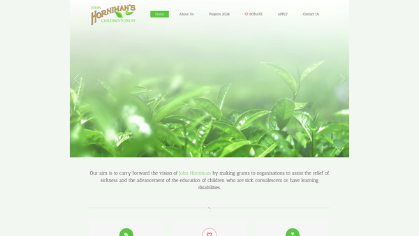 Screenshot of the John Horniman's Children's Trust website