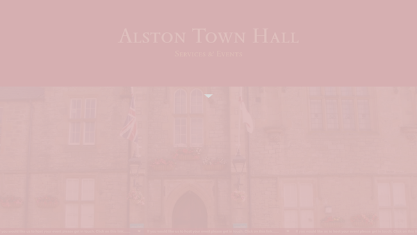 Screenshot of the Alston Town Hall website