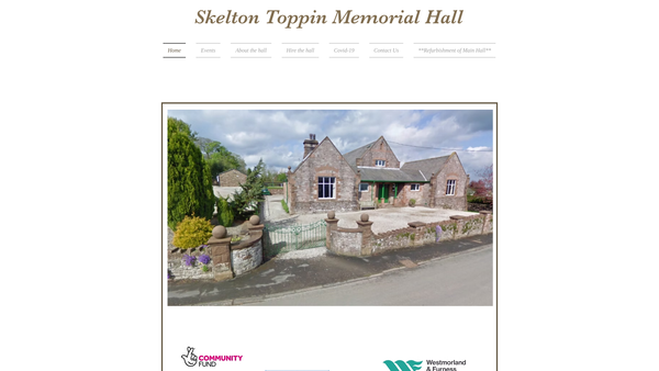 Screenshot of the John Castlehow Toppin Memorial Hall website