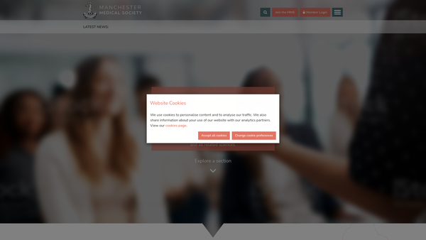 Screenshot of the Manchester Medical Society website