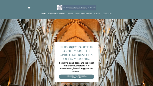 Screenshot of the Broughton Catholic Charitable Society website