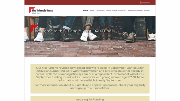 Screenshot of the The Triangle Trust 1949 Fund website