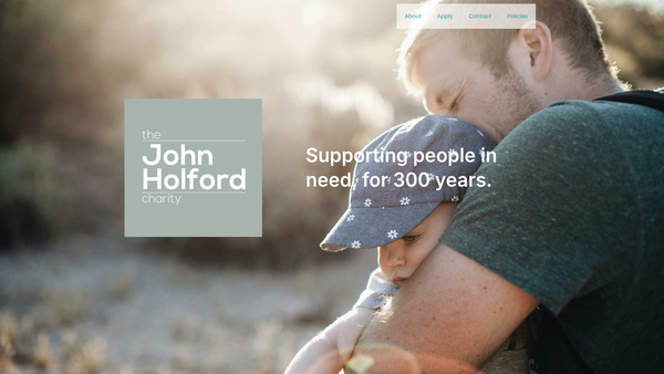 Screenshot of the John Holford's Charity website