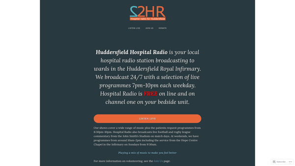 Screenshot of the Huddersfield Hospitals Broadcasts Association website