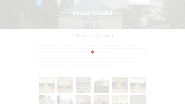 Screenshot of the Neuadd Yr Hafod website