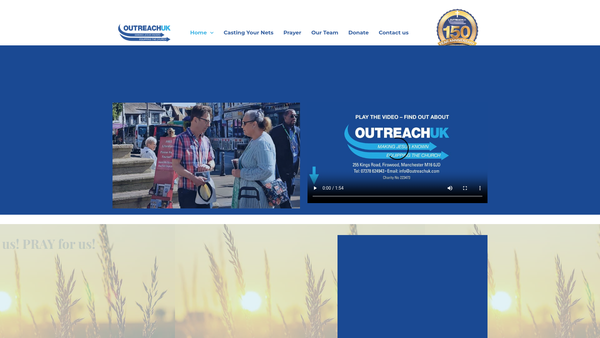 Screenshot of the Outreach UK website