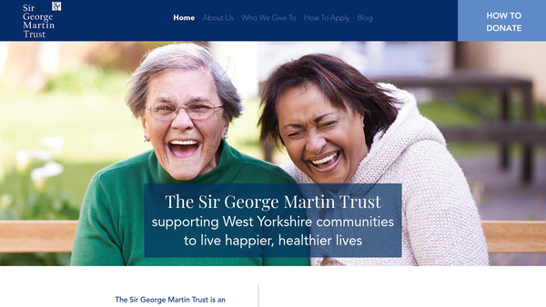 Screenshot of the Sir George Martin Trust website