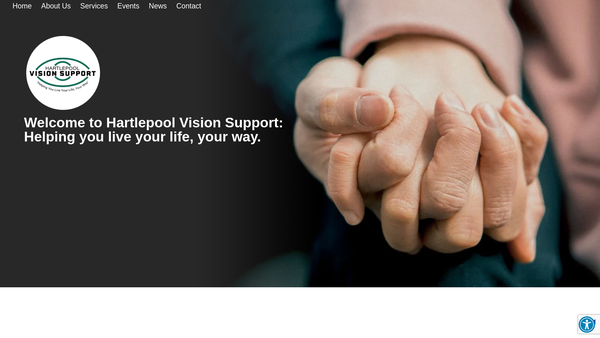 Screenshot of the Hartlepool Vision Support website