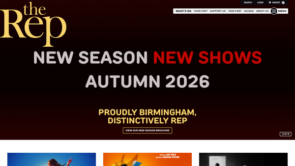 Screenshot of the Birmingham Repertory Theatre Limited website
