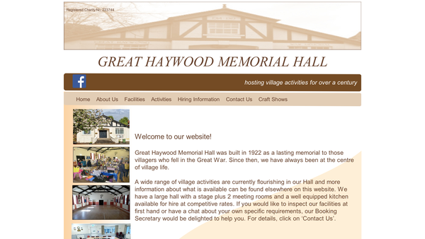 Screenshot of the Memorial Hall website