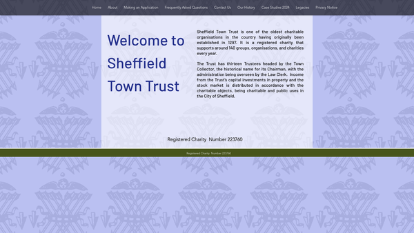 Screenshot of the Sheffield Town Trust website