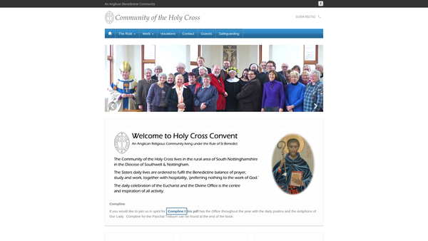 Screenshot of the Community Of The Holy Cross website