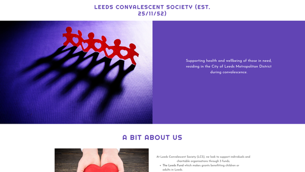 Screenshot of the Leeds Convalescent Society website