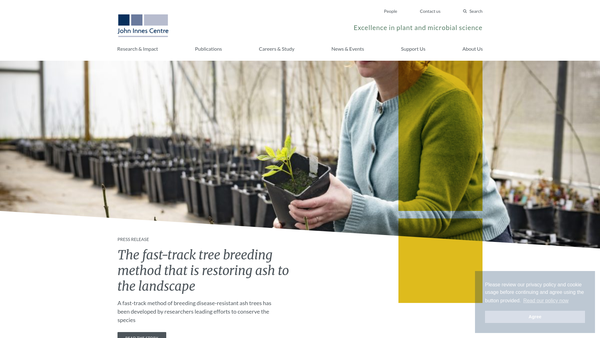 Screenshot of the John Innes Centre website
