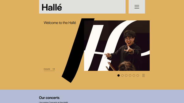 Screenshot of the Halle Concerts Society website