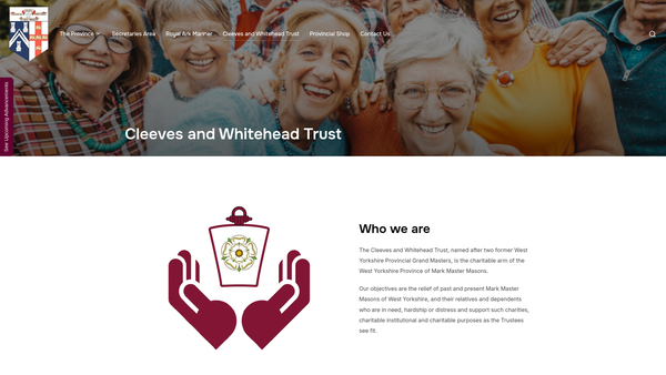 Screenshot of the The Cleeves And Whitehead Trust website