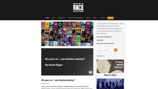 Screenshot of the The Institute Of Race Relations website
