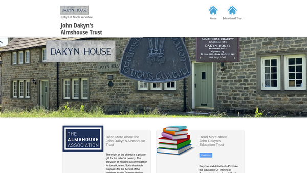 Screenshot of the John Dakyn's Almshouse Charity website