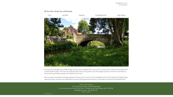 Screenshot of the The Great Stone Bridge Trust Of Edenbridge website