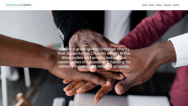 Screenshot of the The New England Company website