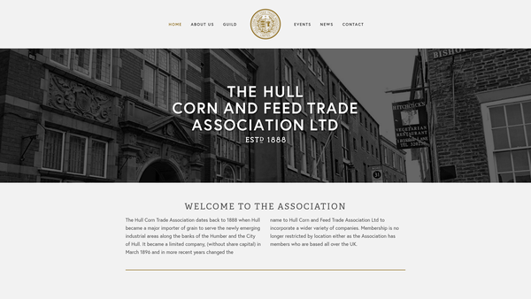 Screenshot of the The Hull Corn Trade Guild website