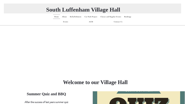 Screenshot of the The South Luffenham Village Hall website